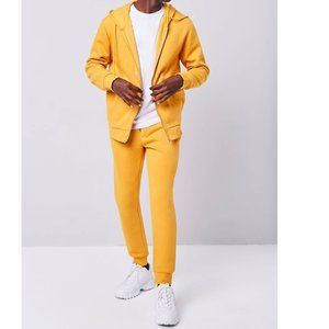 NWT Men's Forever 21 Mustard Fleece Hoodie and Jogger Set  Size M